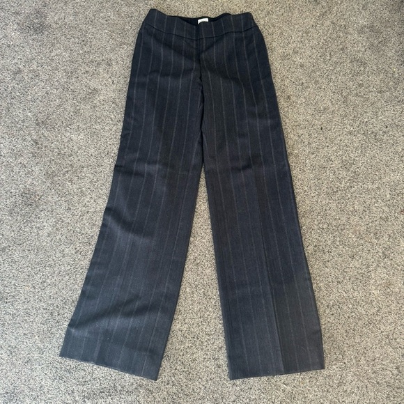 Armani Italian grey wool pants pin stripes size 6 sleek - Picture 1 of 16